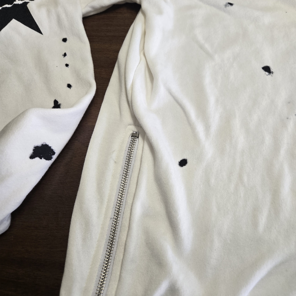 Lauren Moshi ROCK 'N' ROLLL White and Black Sweatshirt. Size Small